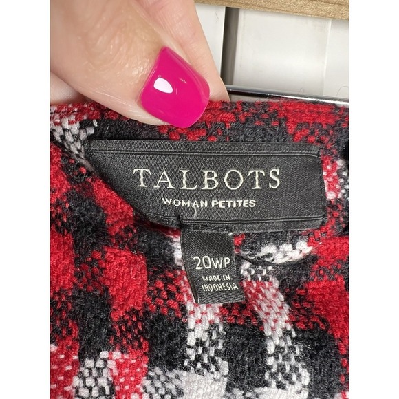 Talbots Houndstooth Wool Blend Tweed Skirt Size 20WP Preppy Academia Holiday - Picture 2 of 8